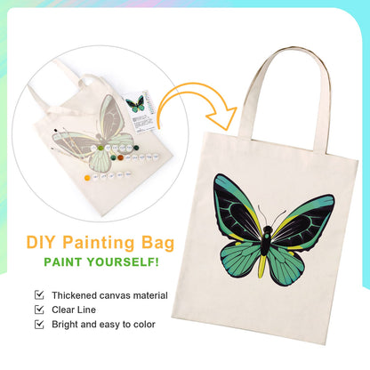 Paint by Numbers – DIY Totebag | Emerald Butterfly