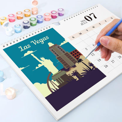 Paint by Numbers - 2026 Wall Calendar - World Landmarks Edition