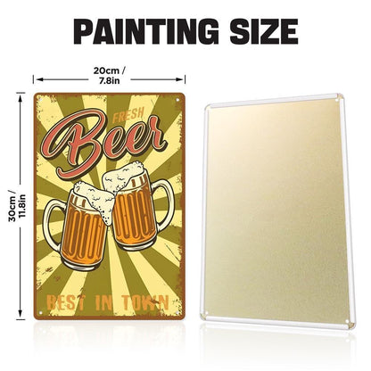 Paint by Numbers – Vintage Metal Bar Art | Fresh Beer Cheers