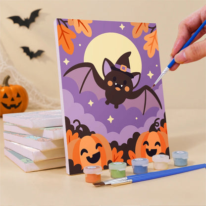 Paint by Numbers – 6 Mini Paintings | Autumn Leaves Halloween Pets Set
