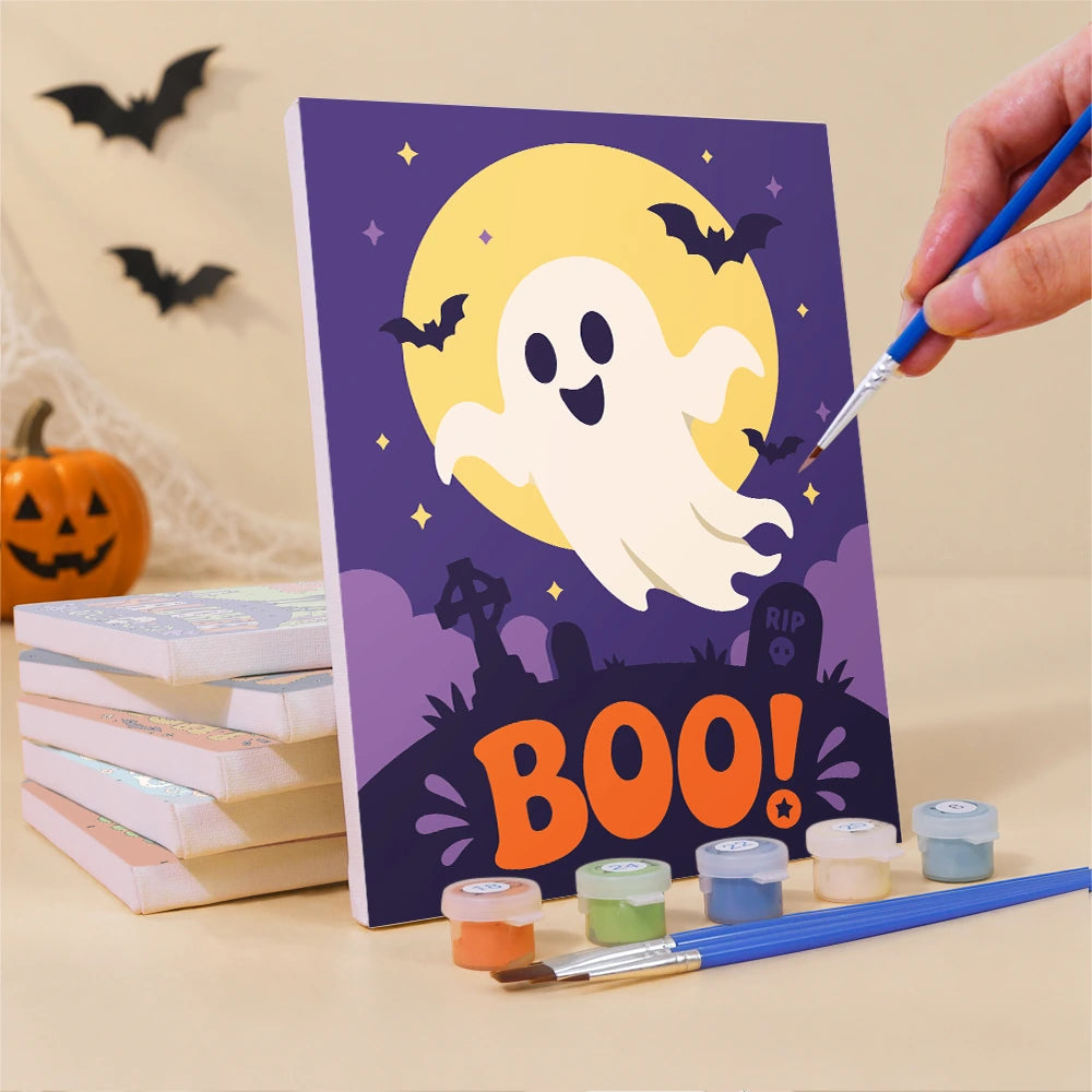Paint by Numbers – 6 Mini Paintings | Boo and Sweet Frights Lettering Set