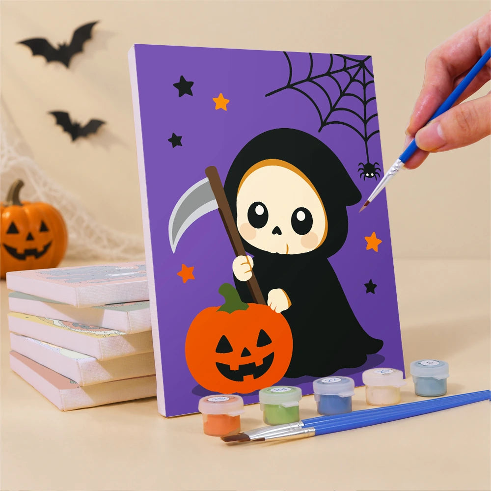 Paint by Numbers – 6 Mini Paintings | Chibi Halloween Costumes Set