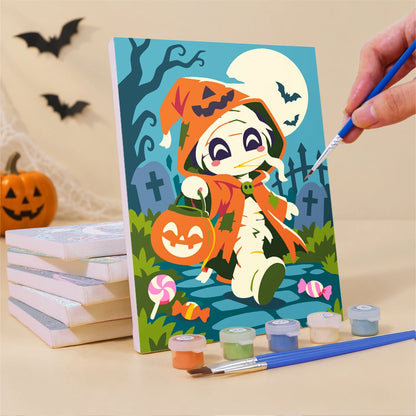 Paint by Numbers – 6 Mini Paintings | Halloween Circus Characters Set
