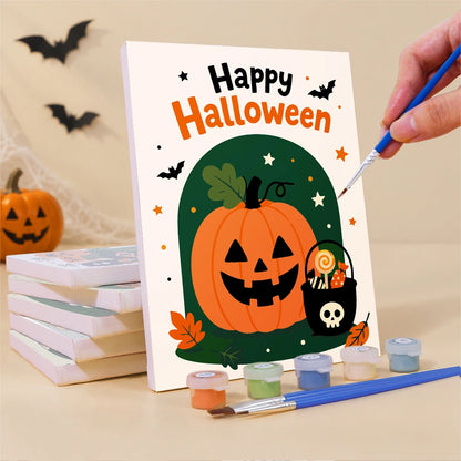 Paint by Numbers – 6 Mini Paintings | Happy Haunting Lettering Set