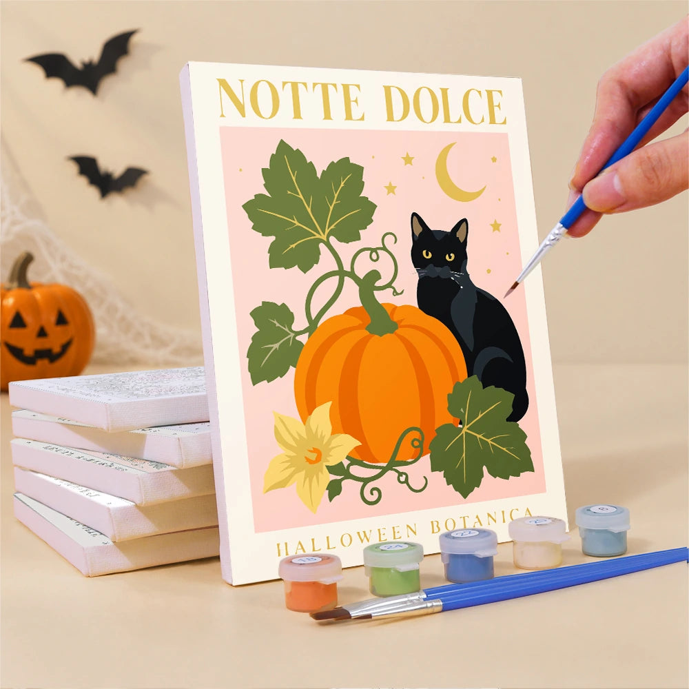 
Paint by Numbers – 6 Mini Paintings | Italian Botanical Halloween Posters Set