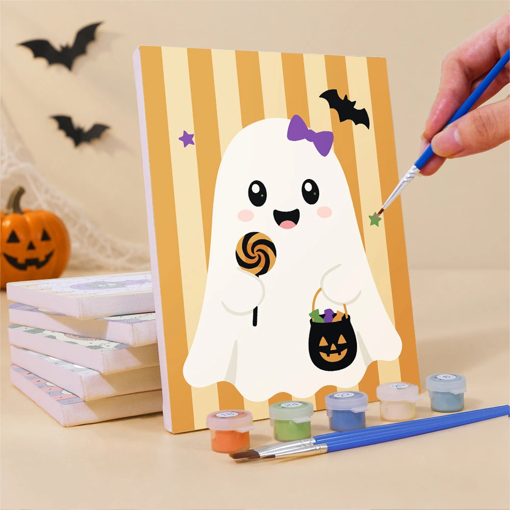 Paint by Numbers – 6 Mini Paintings | Little Costumed Ghosts Set