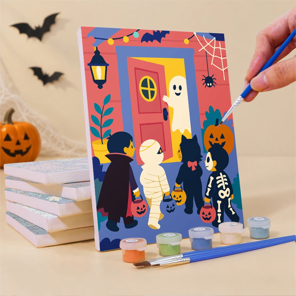 Paint by Numbers – 6 Mini Paintings | Monster Mansion Night Set