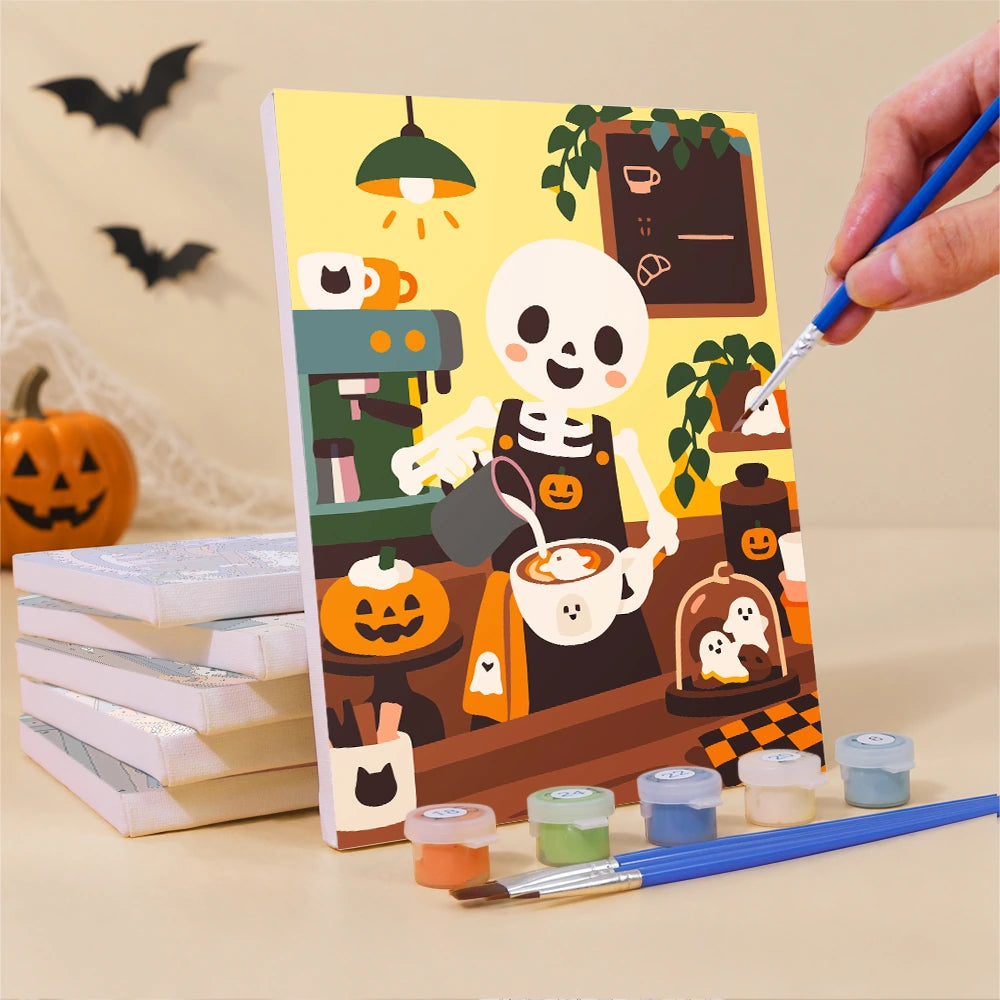 Paint by Numbers – 6 Mini Paintings | Monsters in the Kitchen Set