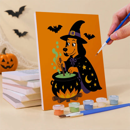 Paint by Numbers – 6 Mini Paintings | Retro Halloween Characters Set