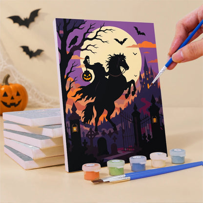 Paint by Numbers – 6 Mini Paintings | Silhouettes Under the Full Moon Set