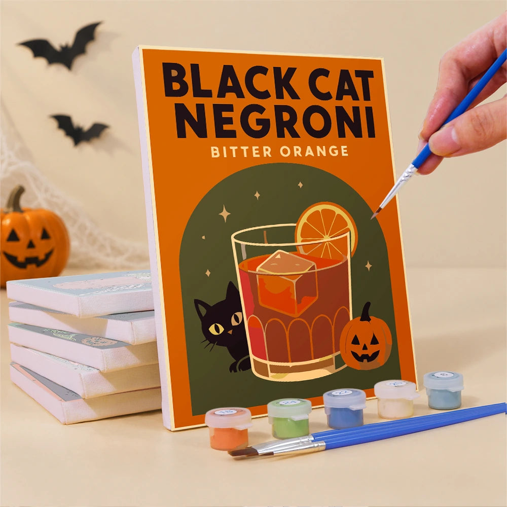 Paint by Numbers – 6 Mini Paintings | Spooky Cocktail Posters Set