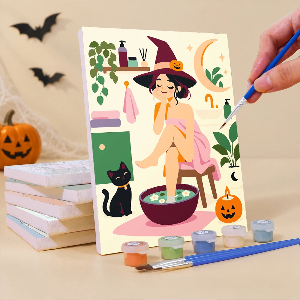 Paint by Numbers – 6 Mini Paintings | Spooky Spa Day Set