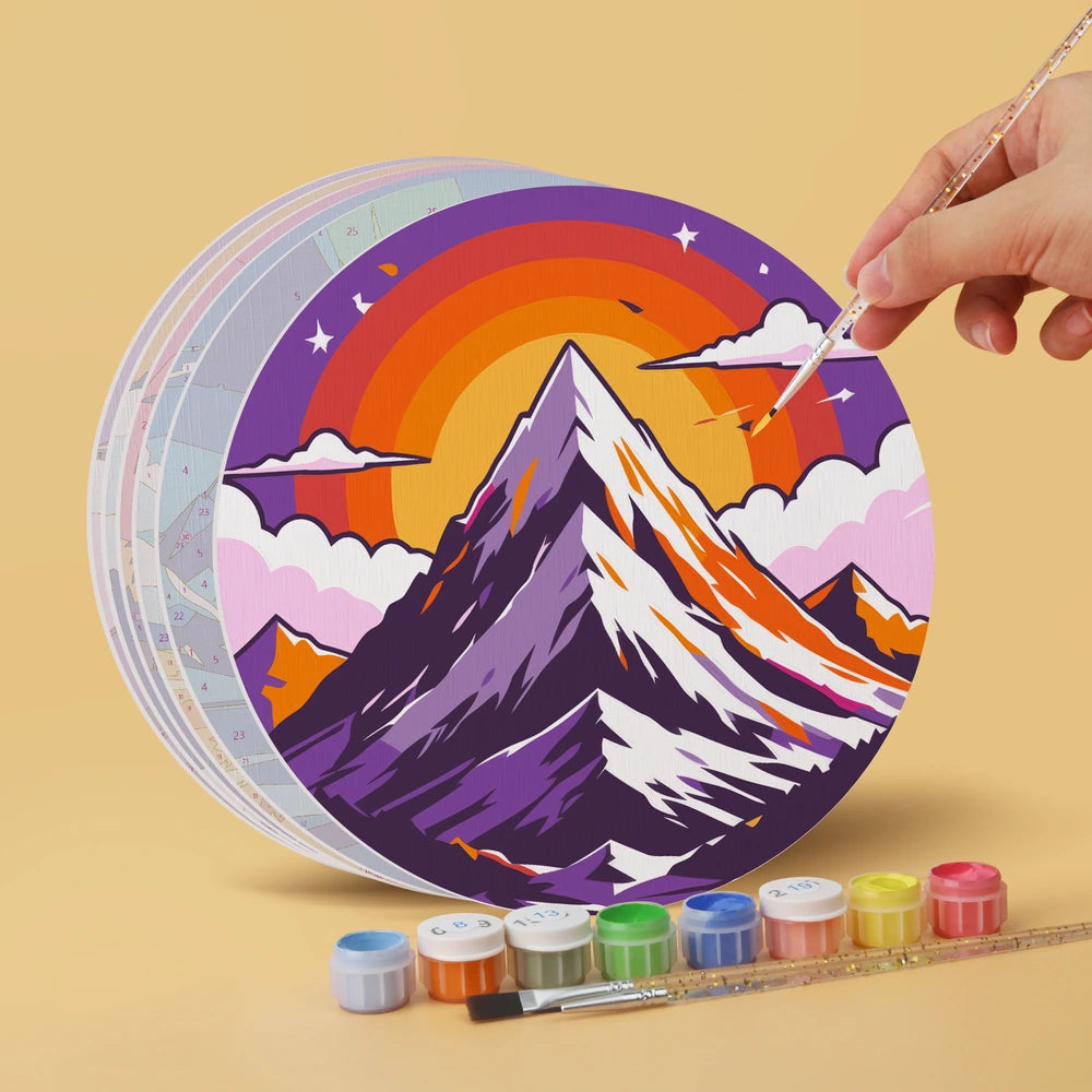 Paint by Numbers – 6 Mini Paintings | Vivid Nature Rounds (Round)