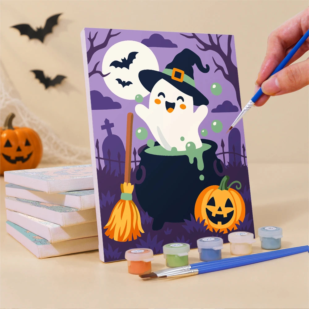Paint by Numbers – 6 Mini Paintings | Witch Hats and Mischief Set