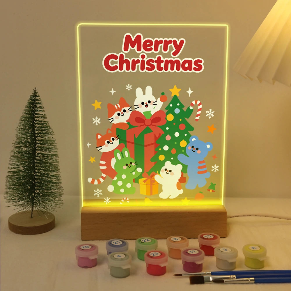 
Paint by Numbers - Christmas Light | Christmas Animals with Presents