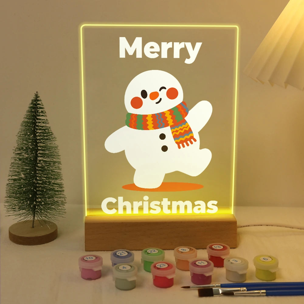 
Paint by Numbers - Christmas Light | Dancing Snowman with Scarf