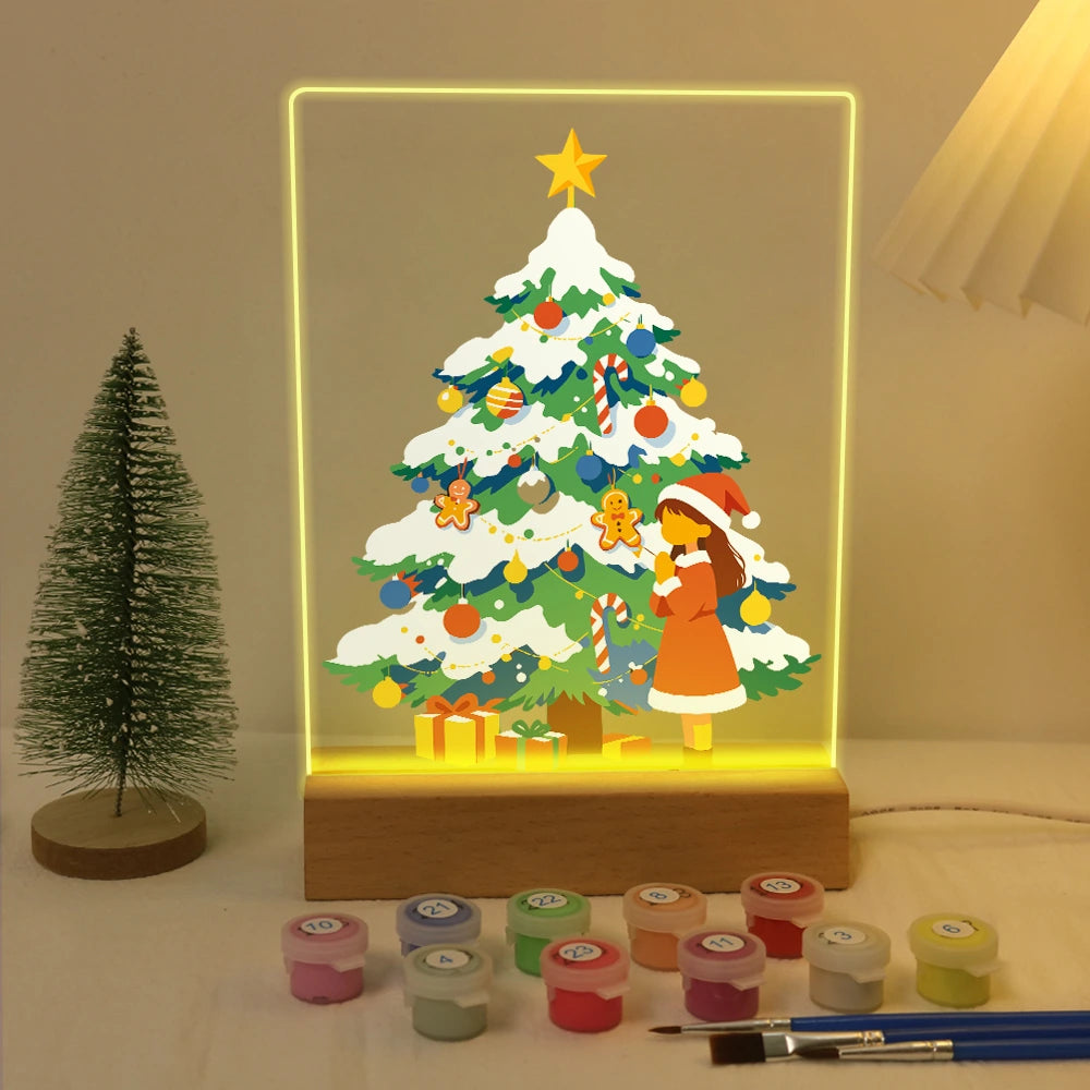 Paint by Numbers - Christmas Light | Girl at the Snowy Tree