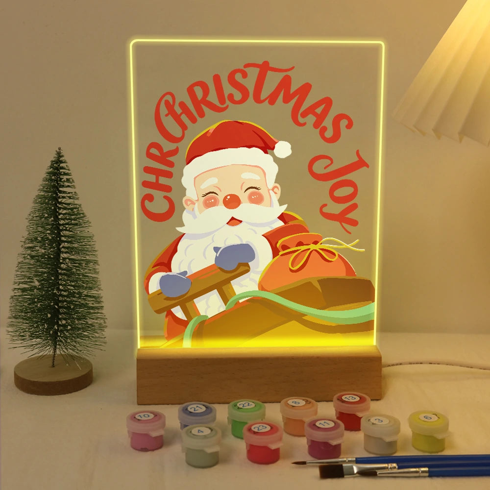 
Paint by Numbers - Christmas Light | Laughing Santa with Gift Sack