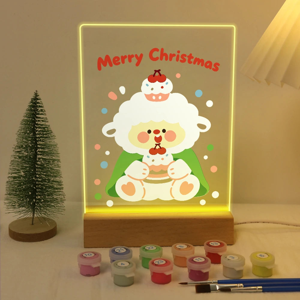 
Paint by Numbers - Christmas Light | Little Sheep with Cupcake