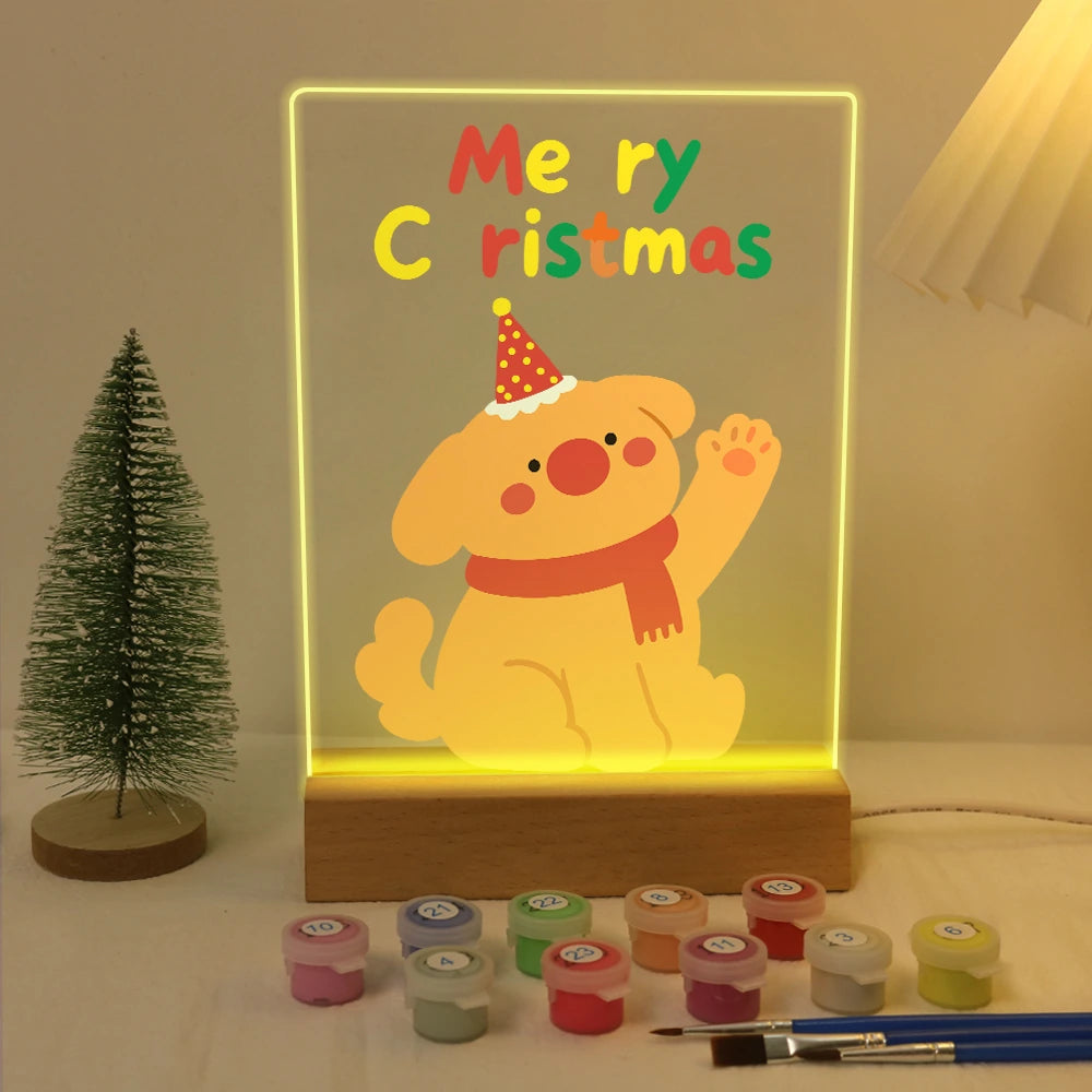 Paint by Numbers - Christmas Light | Party Puppy Waving Hello
