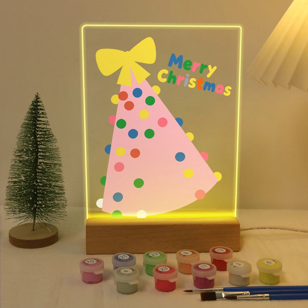 
Paint by Numbers - Christmas Light | Pink Party Hat Tree