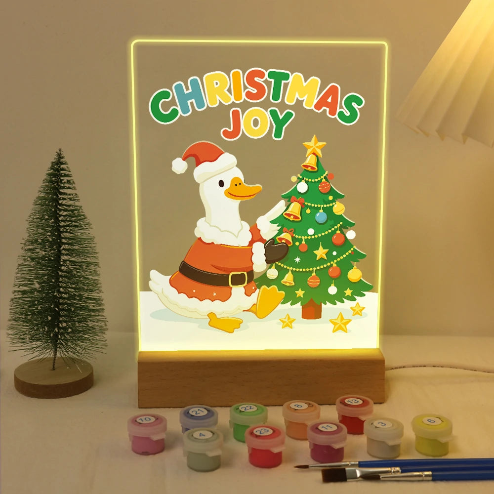
Paint by Numbers - Christmas Light | Santa Duck Decorating the Tree