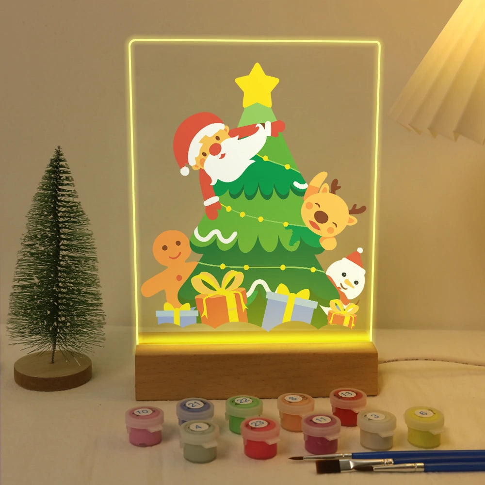 Paint by Numbers - Christmas Light | Santa Duck Trimming the Tree