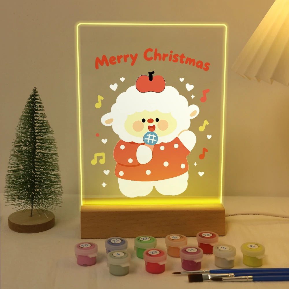 Paint by Numbers - Christmas Light | Singing Sheep with an Apple