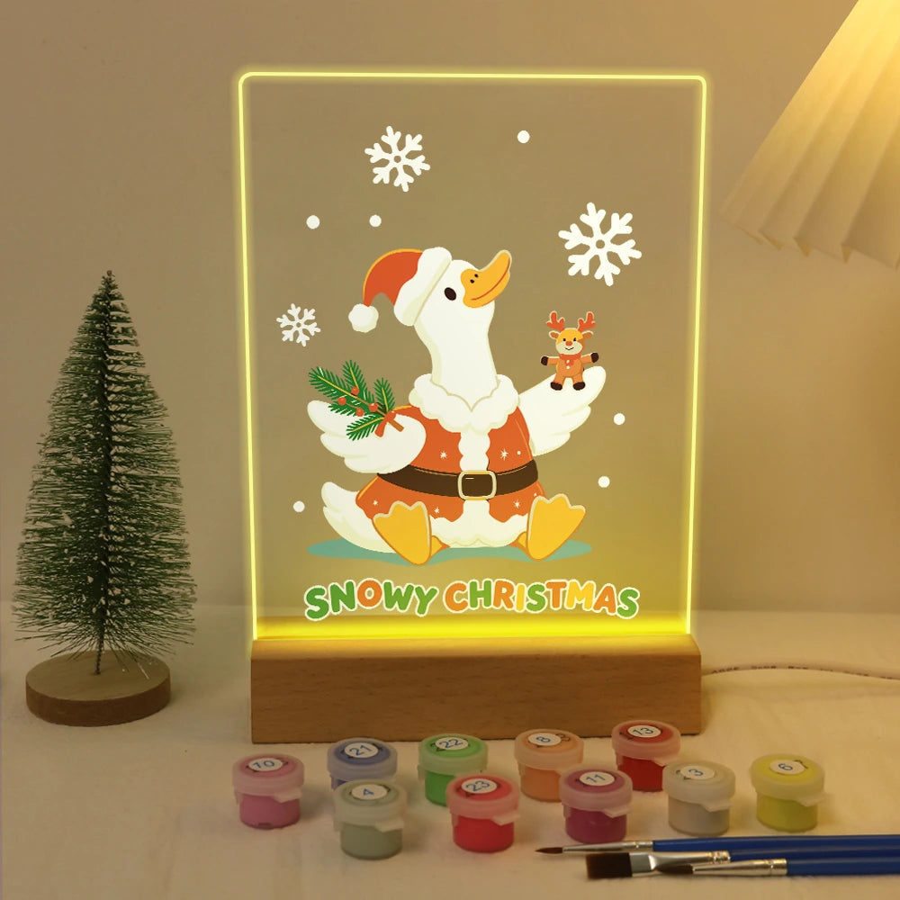 Paint by Numbers - Christmas Light | Snowy Christmas Duck