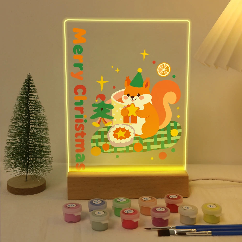 Paint by Numbers - Christmas Light | Squirrel with Christmas Cake