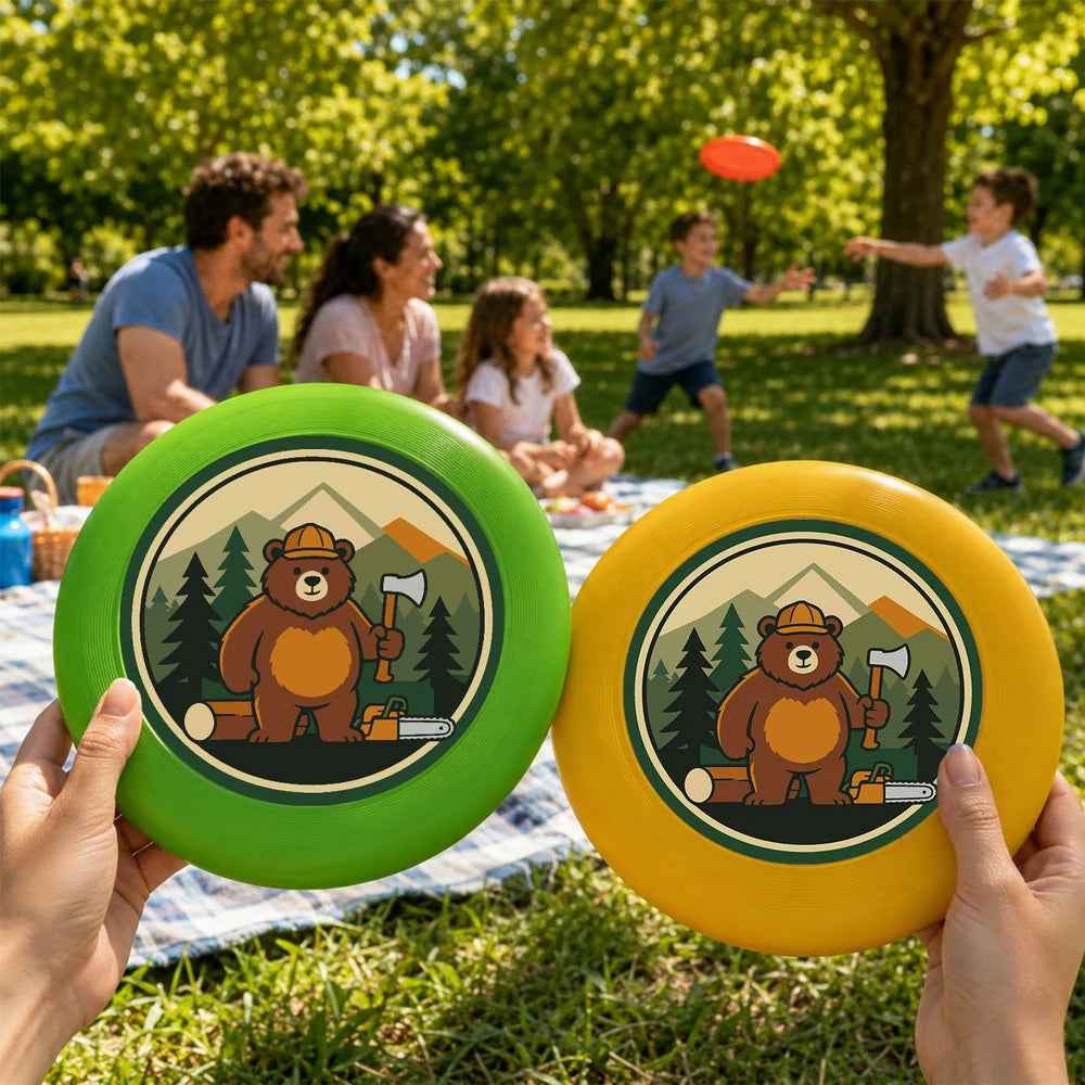 Paint by Numbers - Frisbee | Camping Bear with an Axe