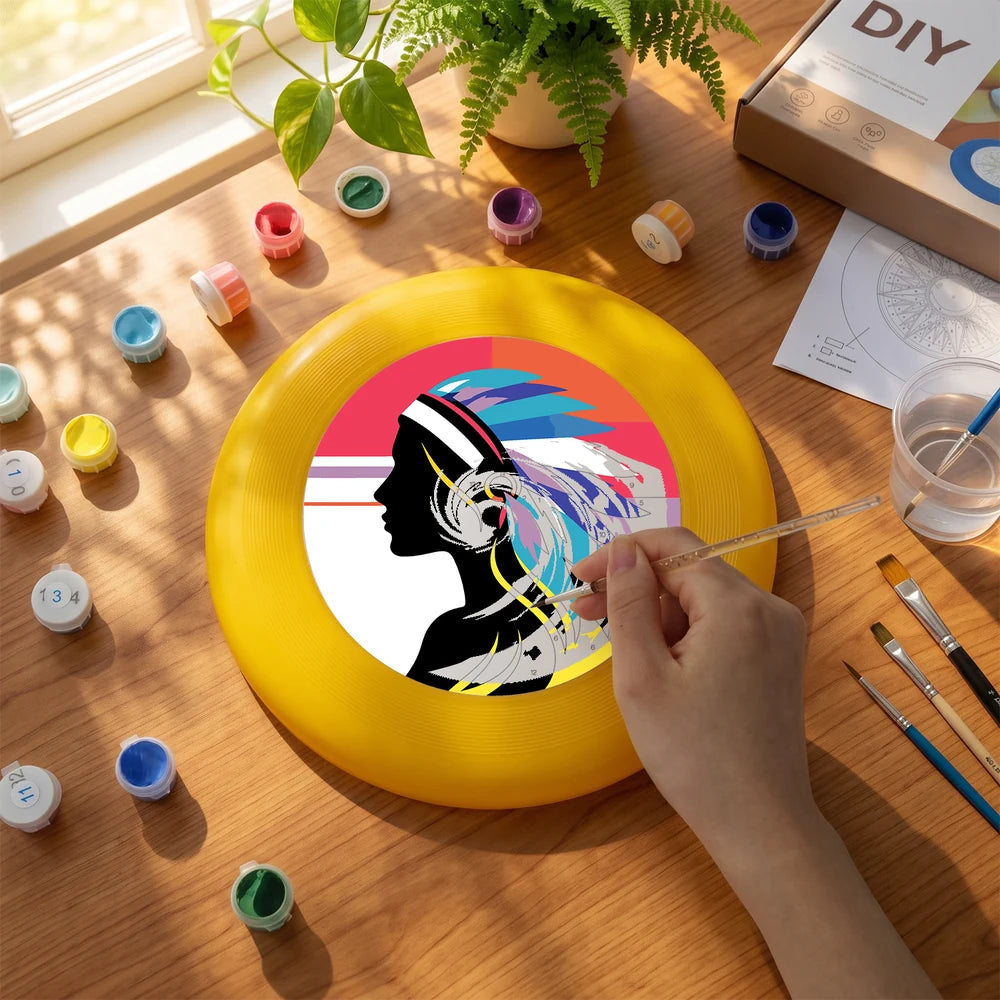 
Paint by Numbers - Frisbee | Feather Headdress Portrait