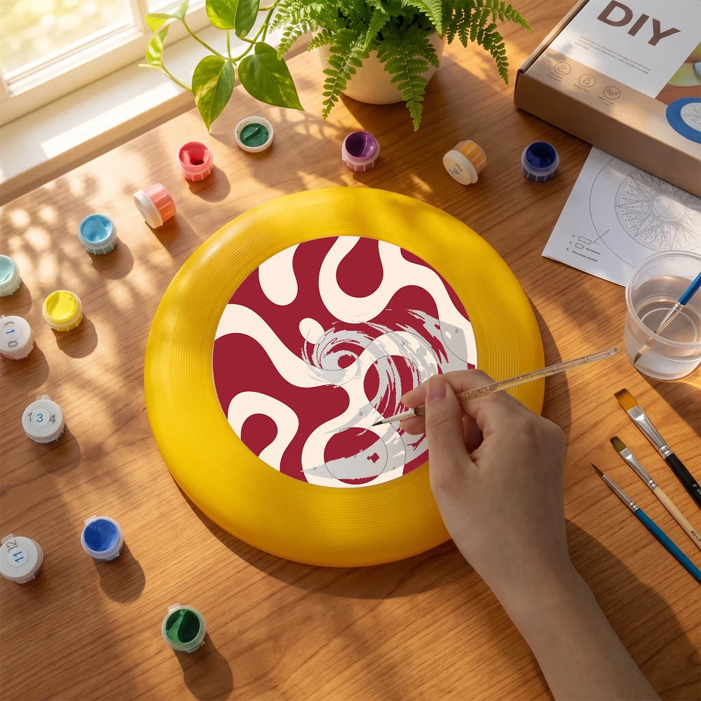 
Paint by Numbers - Frisbee | Red Squiggle Pattern