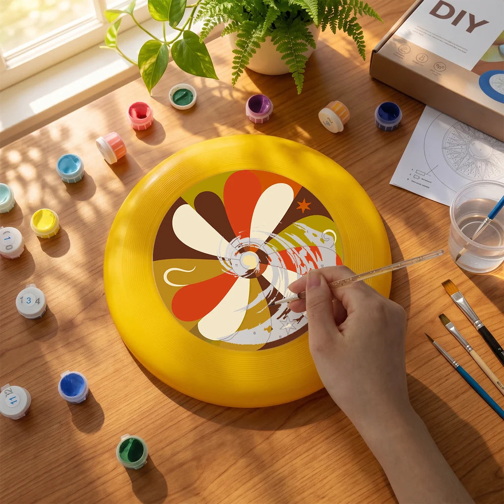 Paint by Numbers - Frisbee | Retro Brown Flower