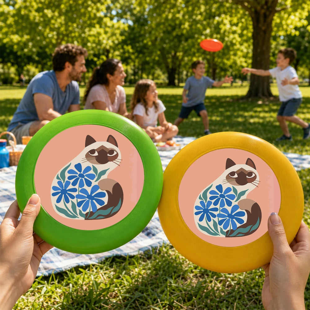 
Paint by Numbers - Frisbee | Siamese Cat with Blue Flowers