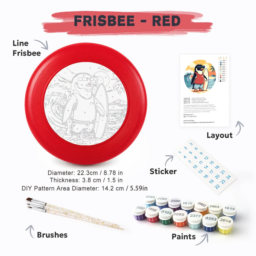 Paint by Numbers - Frisbee | Surfing Penguin