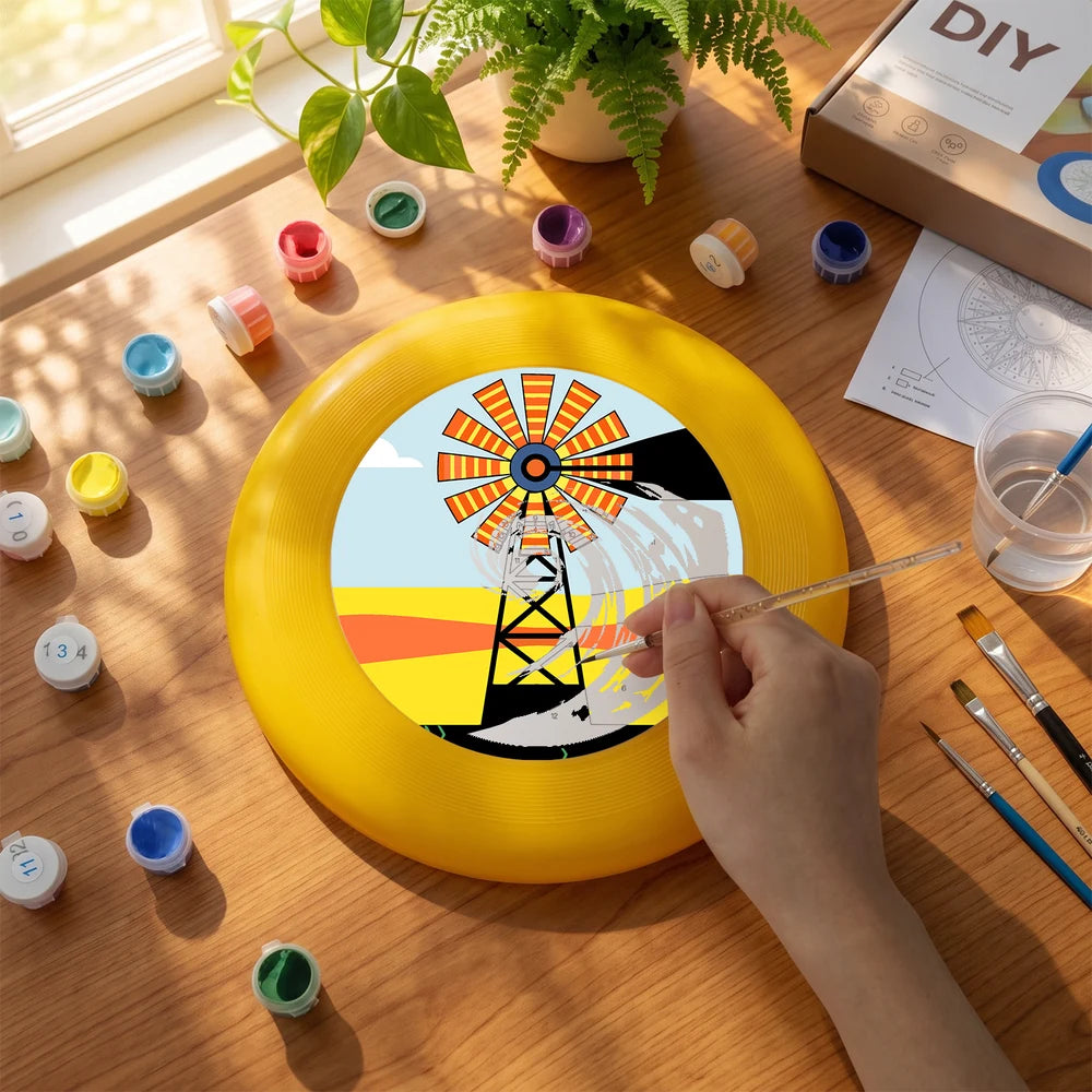Paint by Numbers - Frisbee | Windmill at Sunset