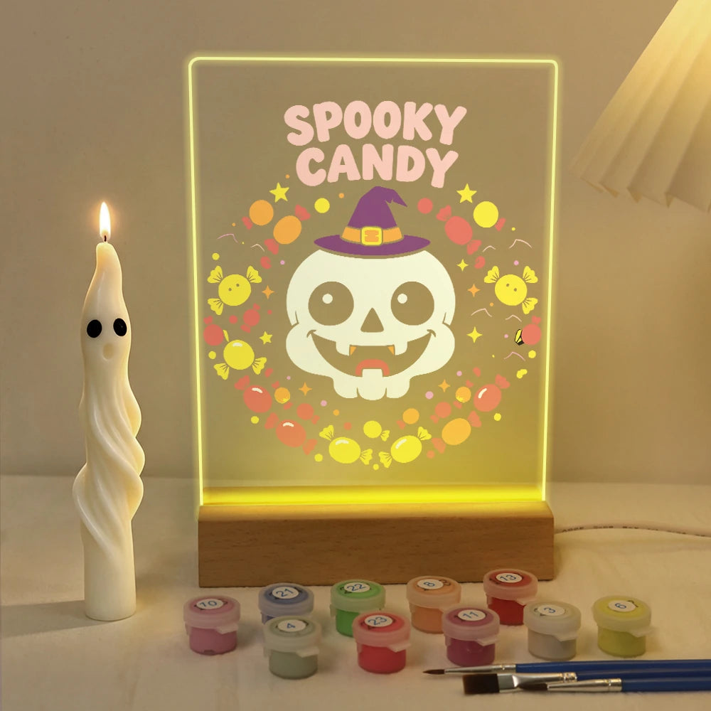 
Paint by Numbers - Halloween Light | Spooky Candy Skull