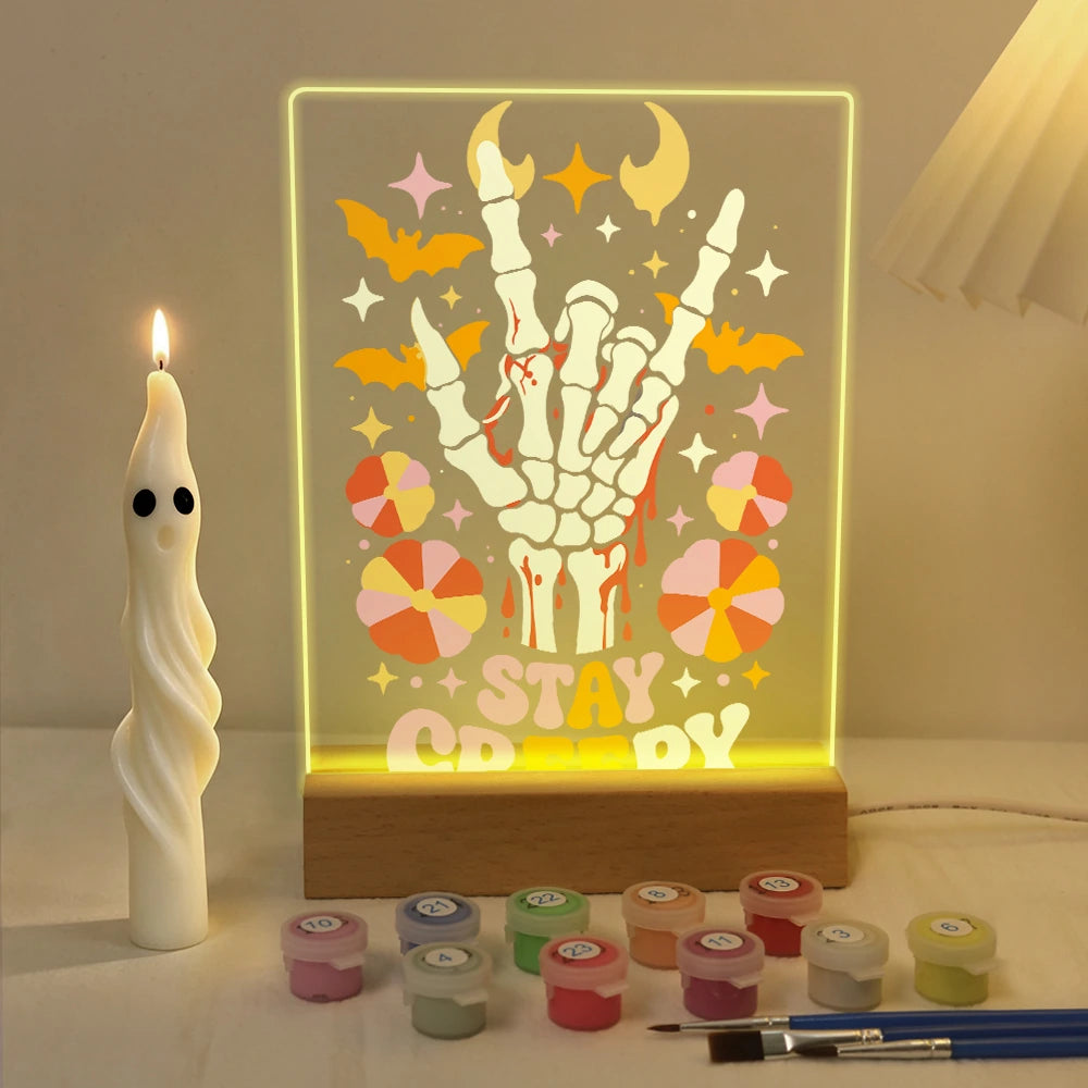 
Paint by Numbers - Halloween Light | Stay Creepy Skeleton Hand