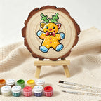 Paint by Numbers - Wood Slice | Gingerbread Reindeer