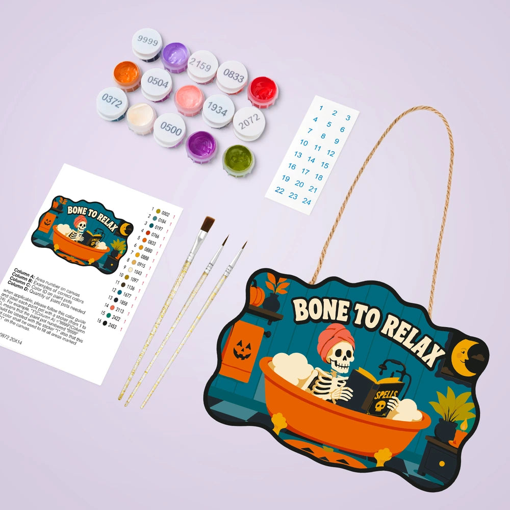Paint by Numbers - Wooden Door Hanger | Bone to Relax