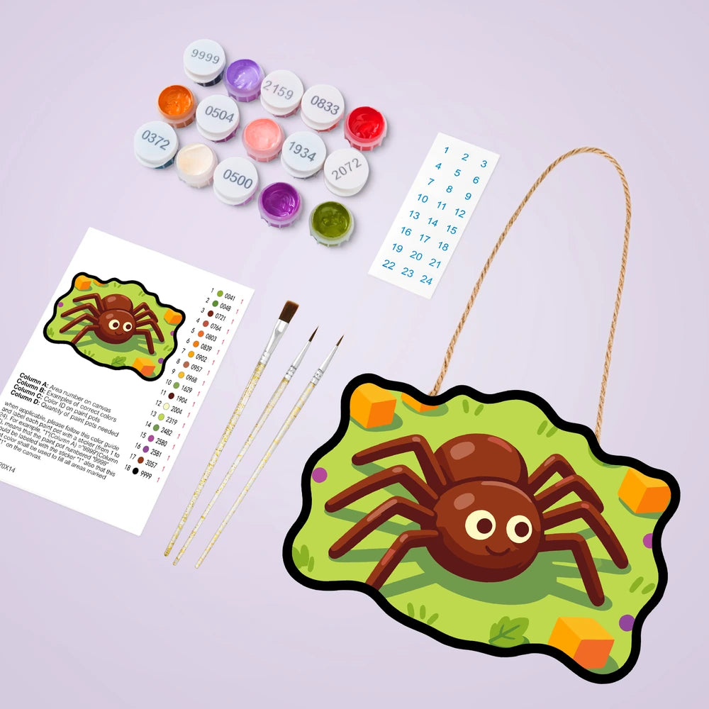 
Paint by Numbers - Wooden Door Hanger | Friendly Spider with Candy