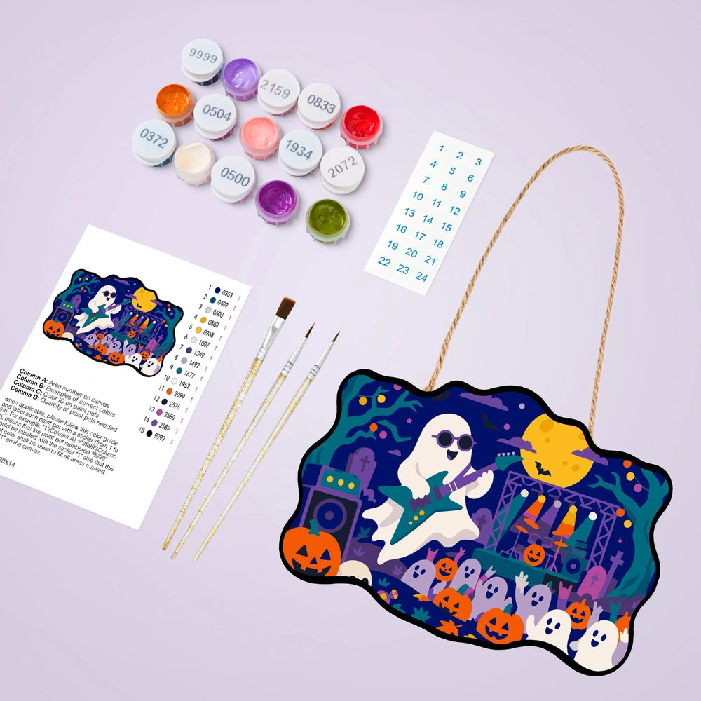 Paint by Numbers - Wooden Door Hanger | Ghost Rock Star on Stage