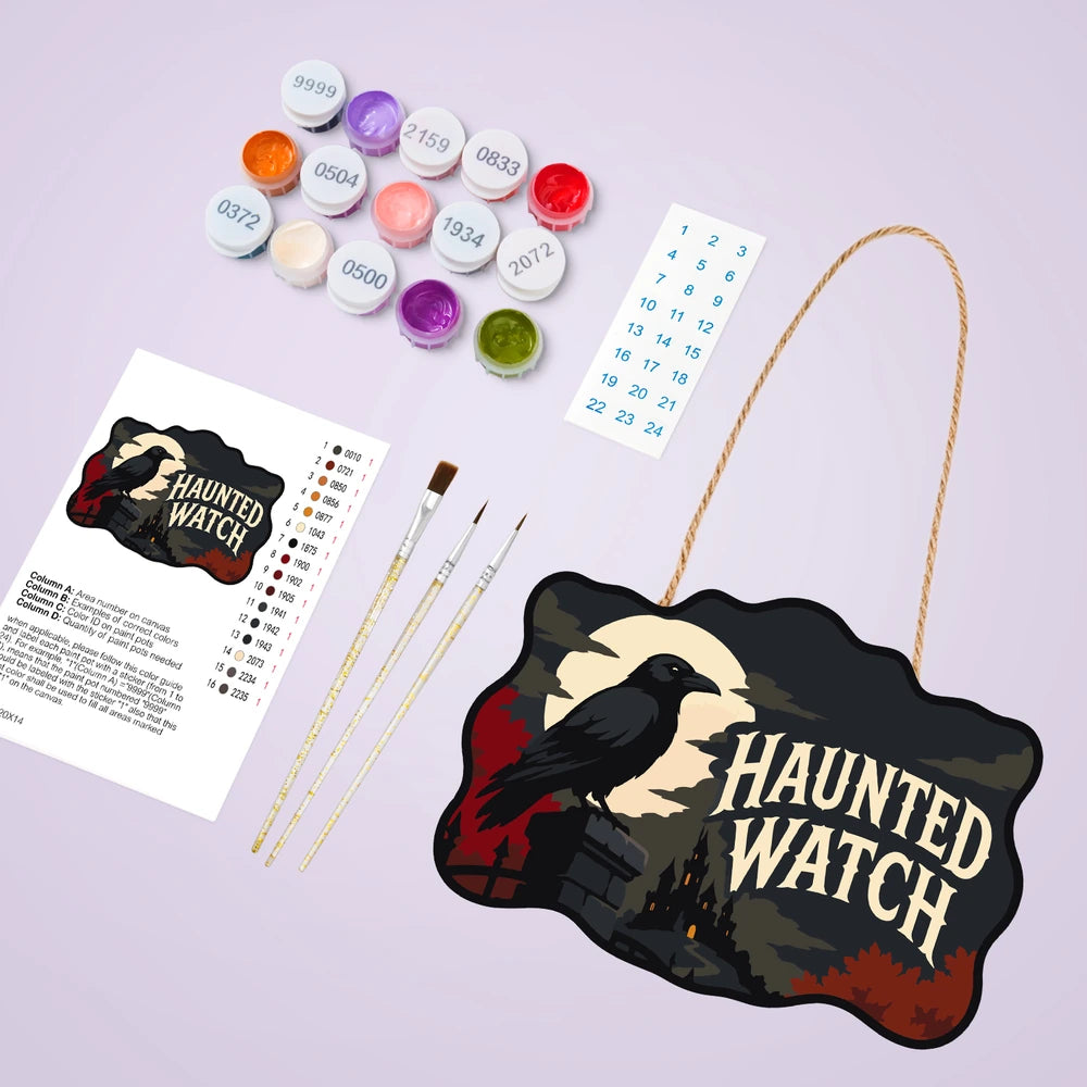 Paint by Numbers - Wooden Door Hanger | Haunted Watch