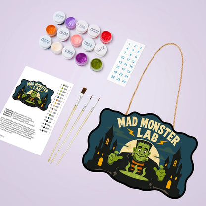Paint by Numbers - Wooden Door Hanger | Mad Monster Lab