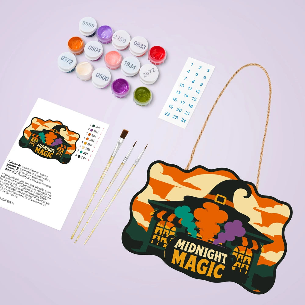 Paint by Numbers - Wooden Door Hanger | Midnight Magic
