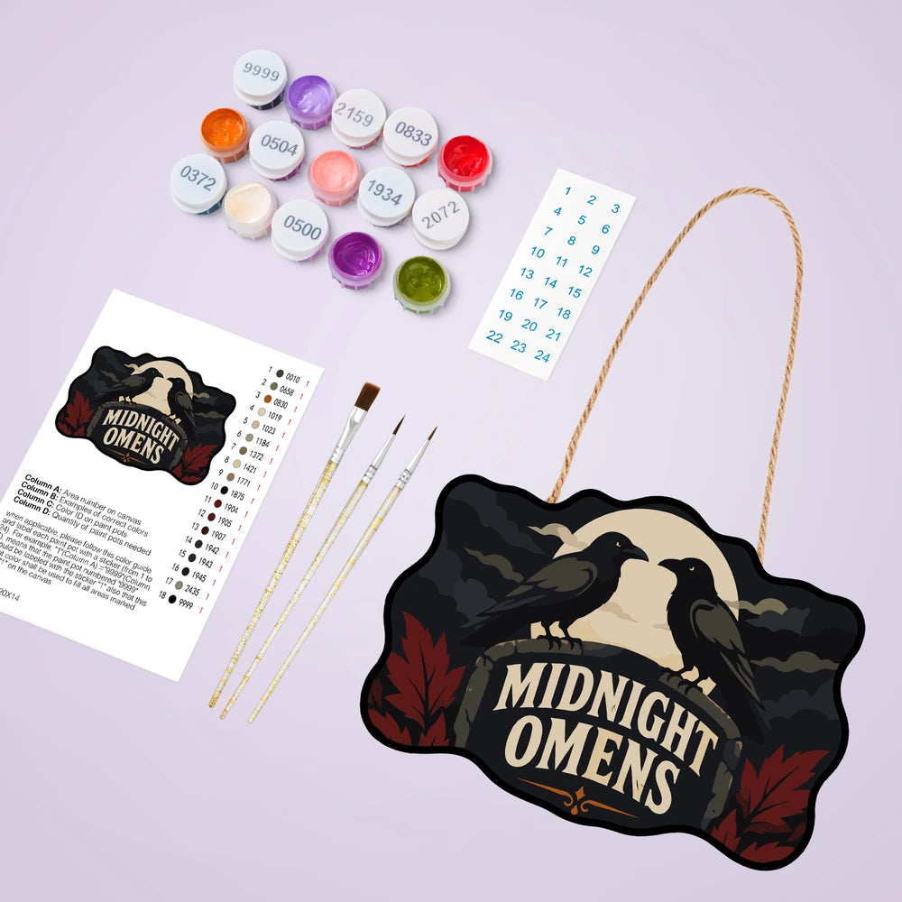 Paint by Numbers - Wooden Door Hanger | Midnight Omens