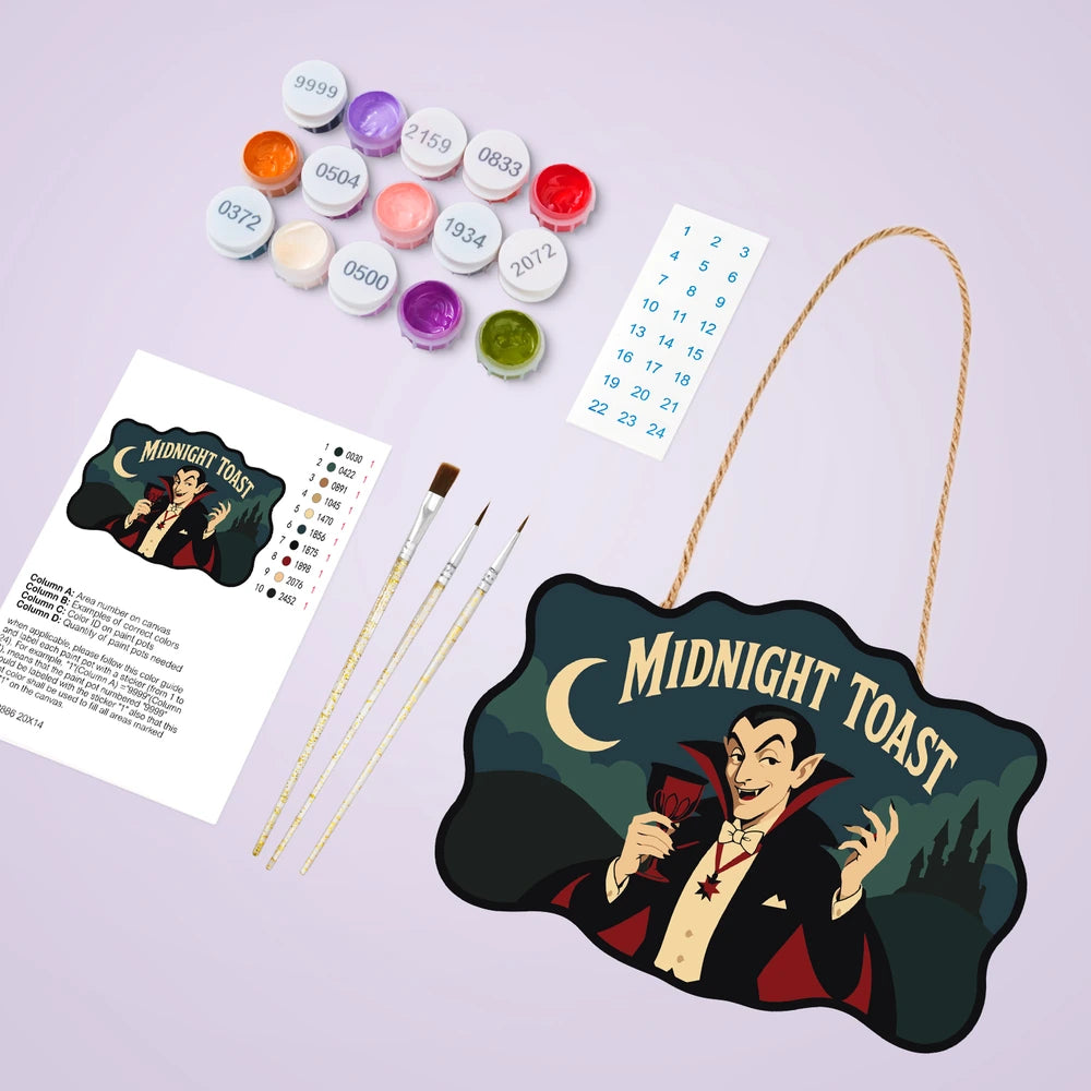 Paint by Numbers - Wooden Door Hanger | Midnight Toast