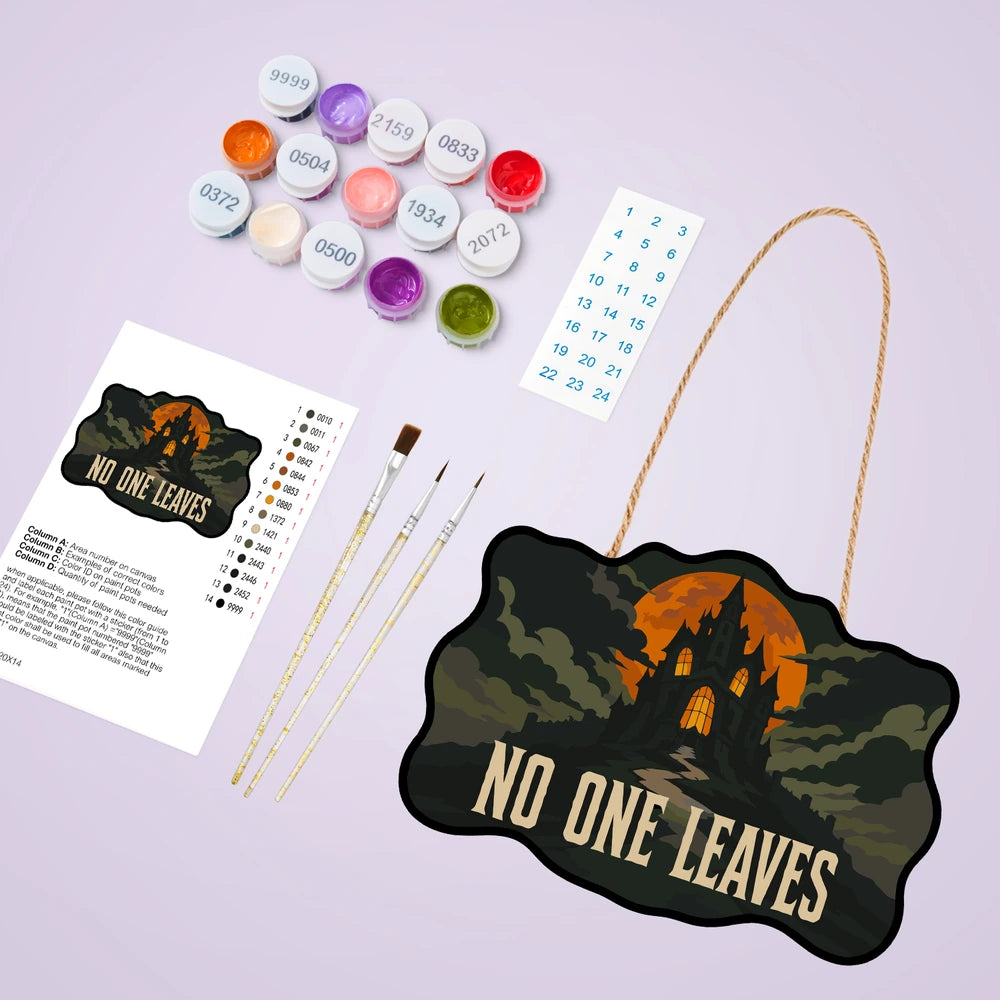 Paint by Numbers - Wooden Door Hanger | No One Leaves