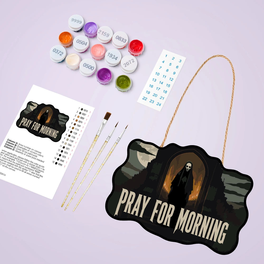 
Paint by Numbers - Wooden Door Hanger | Pray for Morning